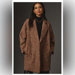 Anthropologie Brown Pea Coat